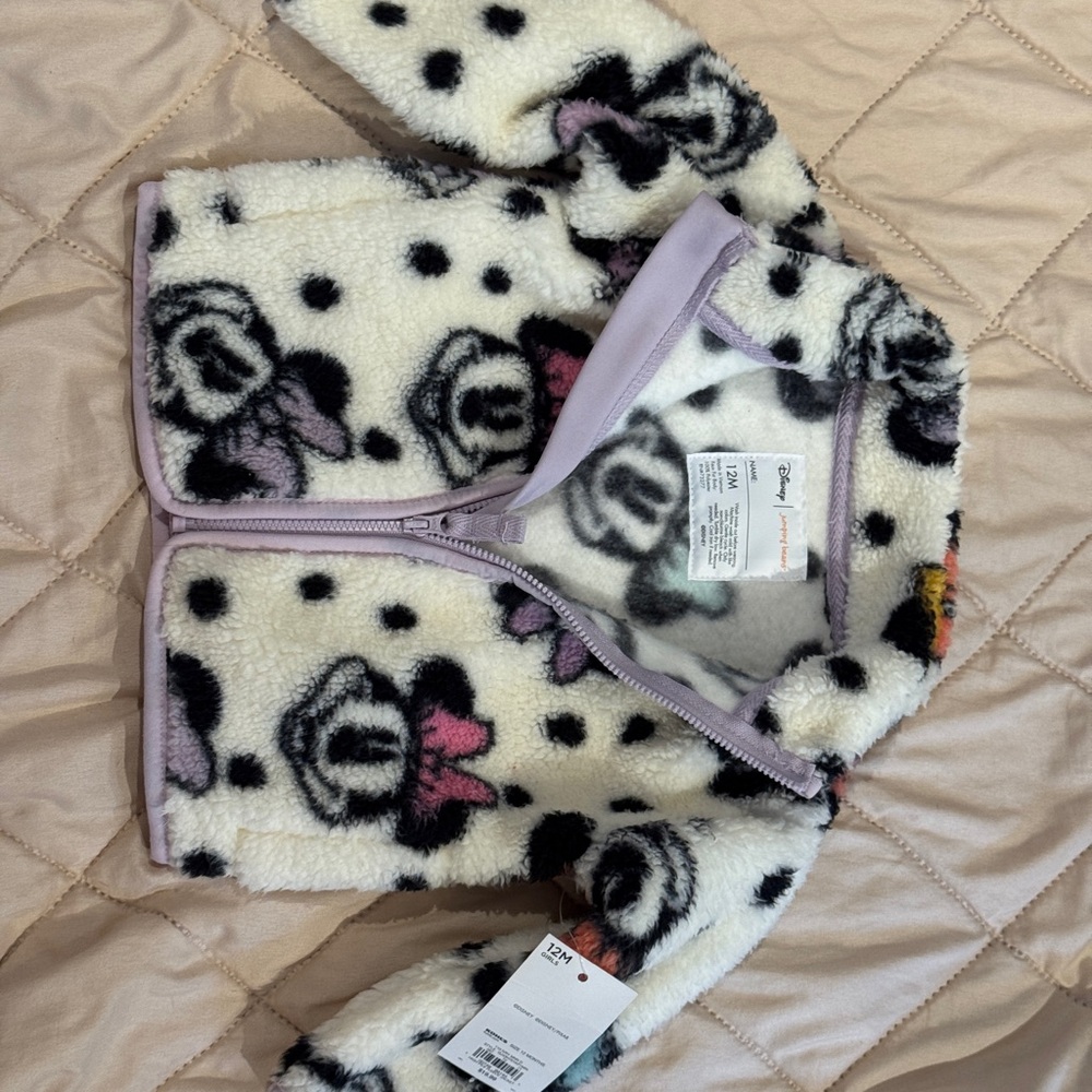 Disney Fleece Jacket with Black and Lavender Accents
